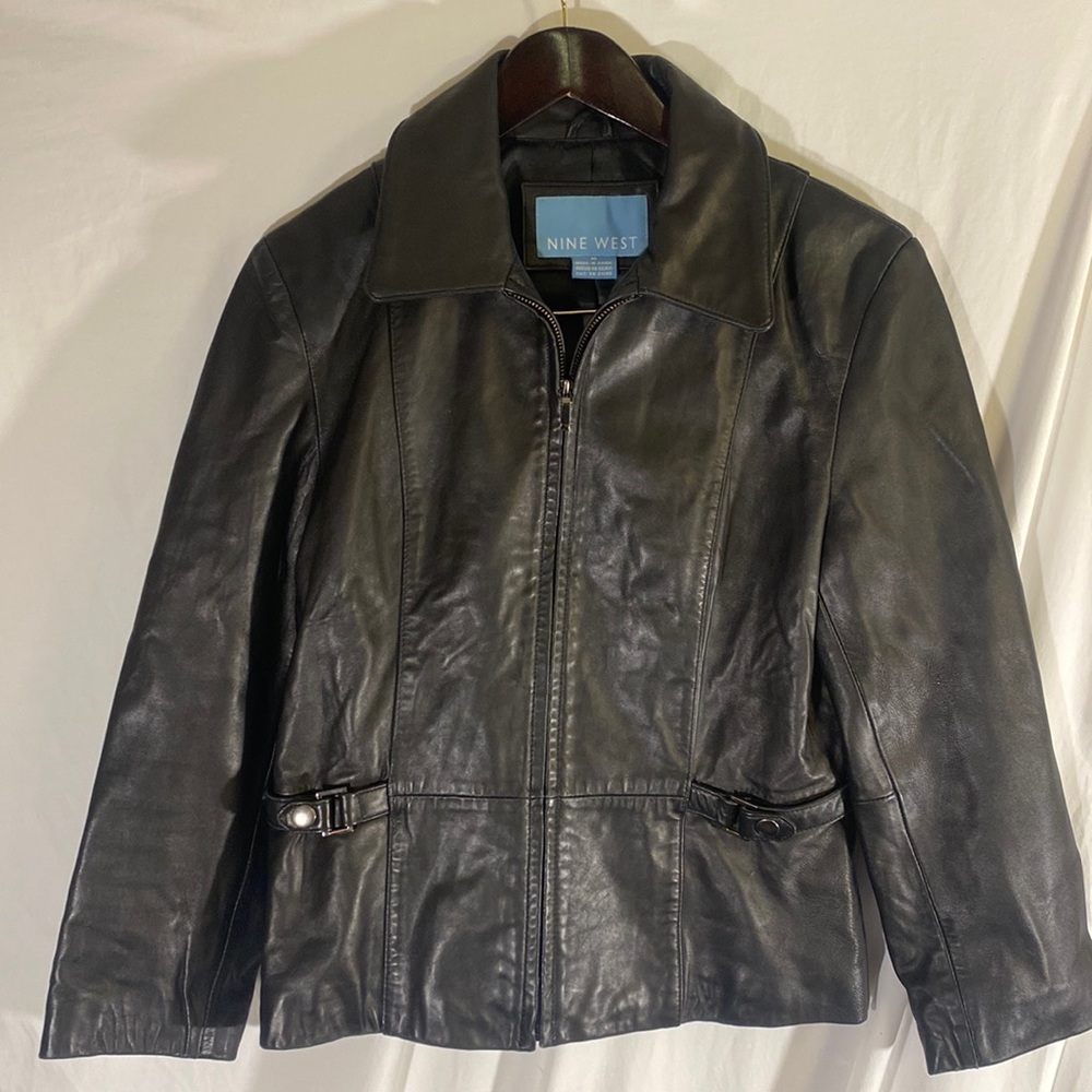 Nine West woman’s lightweight Leather coat size N